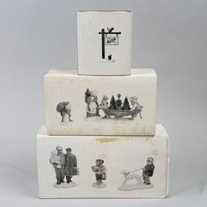 Department 56 Christmas Village Accessory Lot New Old Stock 3 Sets